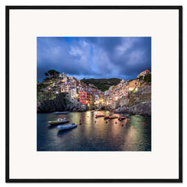 Gerahmter Kunstdruck Riomaggiore am Cinque Terre,  La Spezia Provinz, Italien