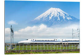 Galleriataulu Japanese bullet train passes Mount Fuji