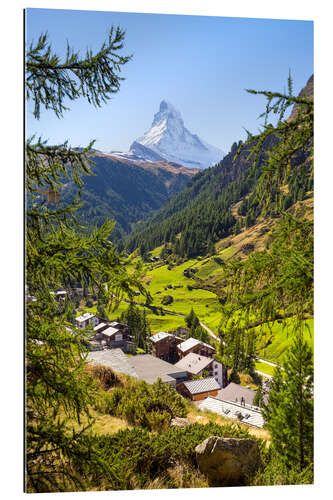 Gallery print View of Zermatt and the Matterhorn, Swiss Alps, Switzerland