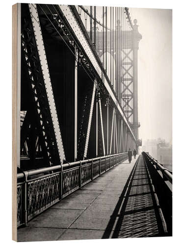 Wood print Manhattan Bridge 1936