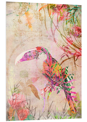 Foam board print Toucan in tropics