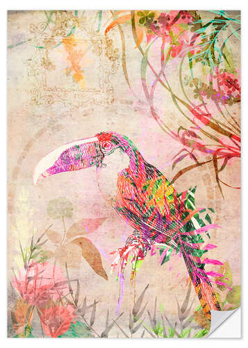 Wall sticker Toucan in tropics