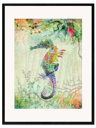 Impresión de arte enmarcada Ocean seahorse