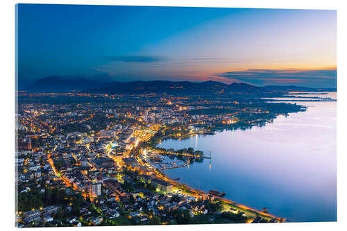 Acrylglasbild Abend in Bregenz, Vorarlberg