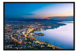 Gerahmter Kunstdruck Abend in Bregenz, Vorarlberg