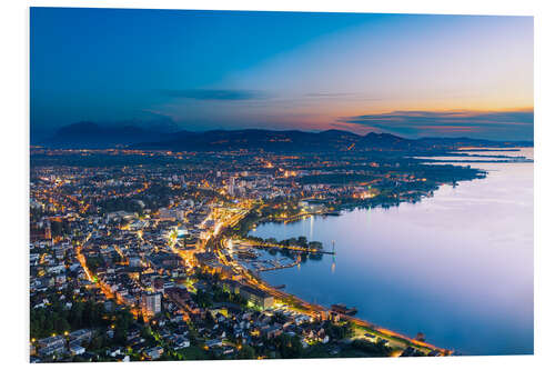 Foam board print Evening in Bregenz, Vorarlberg