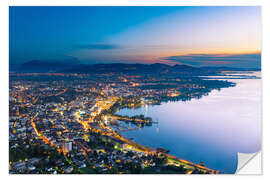 Selvklæbende plakat Evening in Bregenz, Vorarlberg