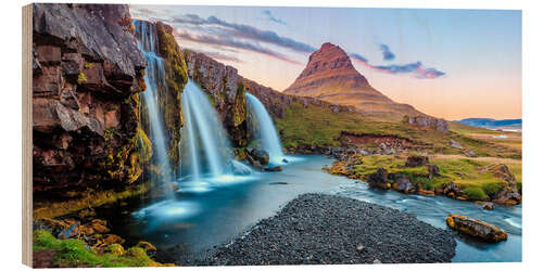 Trätavla Magical Iceland, Waterfall on Snaefellsnes