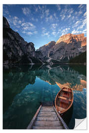 Wandsticker Morgenstimmung am Pragser Wildsee / Lago di Braies