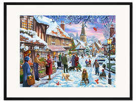 Gerahmter Kunstdruck Winterszene