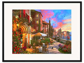 Gerahmter Kunstdruck Comer See Sonnenuntergang