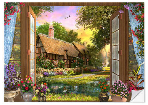 Wall sticker Cottage View Sunset