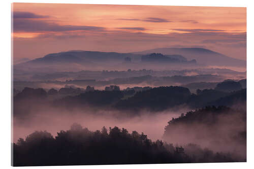 Obraz na szkle akrylowym mountains and fog