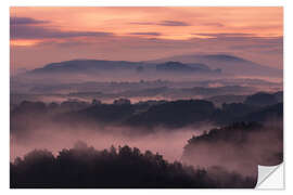 Naklejka na ścianę mountains and fog