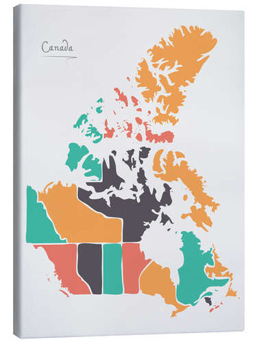 Canvas print Canada map modern abstract with round shapes