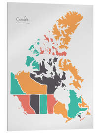 Gallery print Canada map modern abstract with round shapes