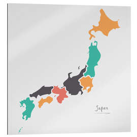 Tableau en plexi-alu Carte moderne du Japon