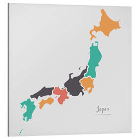 Magnettafel Japan Landkarte modern abstrakt mit runden Formen