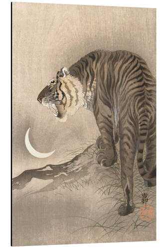 Aluminium print Roaring Tiger, Crescent Moon