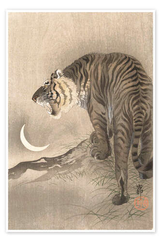 Poster Roaring Tiger, Crescent Moon