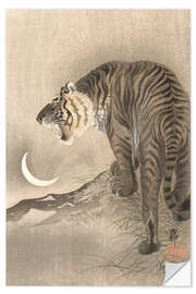 Selvklebende plakat Roaring Tiger, Crescent Moon