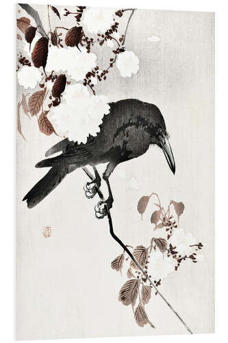 Tableau en PVC Crow and Cherry Blossoms