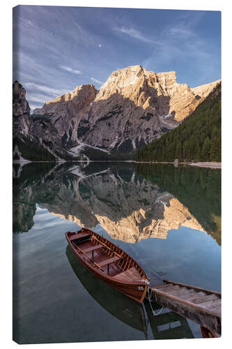 Lærredsbillede Braies Lake, Dolomite Alps