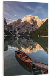 Holzbild Südtirol Pragser Wildsee Dolomiten