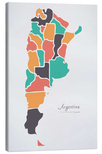 Canvas print Argentina map modern abstract with round shapes