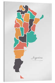 Gallery print Argentina map modern abstract with round shapes