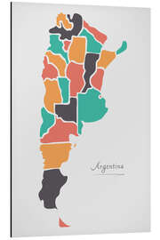 Magnettafel Argentinien Landkarte modern abstrakt mit runden Formen