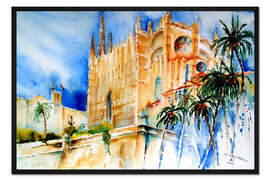 Gerahmter Kunstdruck Mallorca   Palma Kathedrale