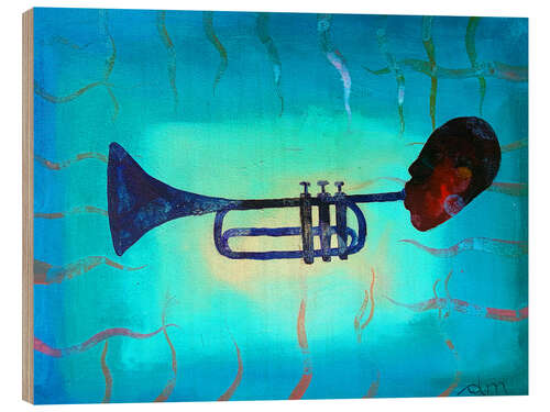 Quadro de madeira trumpeter