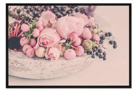 Gerahmter Kunstdruck Vintage Rose