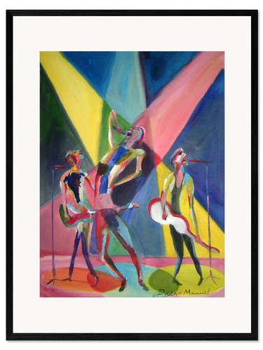 Plakat artystyczny premium w ramie rock band