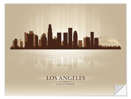 Selvklebende plakat Los Angeles beige