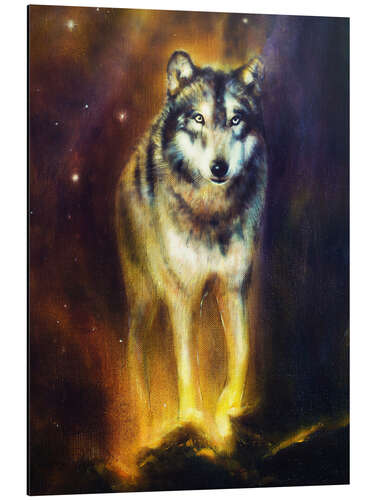 Aluminium print Cosmic Wolf