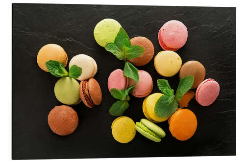 Aluminium print Colorful Macarons