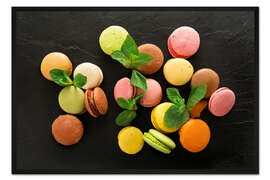Gerahmter Kunstdruck Bunte Macarons