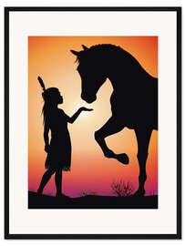 Gerahmter Kunstdruck Pferdemädchen