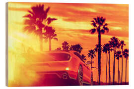 Wood print Malibu Beach