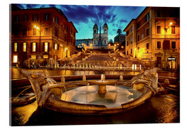 Akrylglastavla  Spanish Steps and Fontana della Barcaccia in Rome
