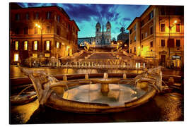 Aluminium print Spanish Steps and Fontana della Barcaccia in Rome