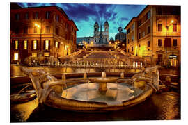 PVC print Spanish Steps and Fontana della Barcaccia in Rome