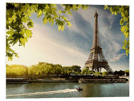 Foam board print Eiffel tower on the river Seine, France