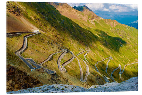 Akryylilasitaulu Stelvio Pass - Italian Mountain Pass Road Landscape