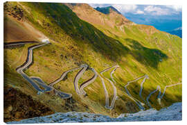 Obraz na płótnie  Stelvio Pass - Italian Mountain Pass Road Landscape