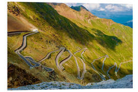 Hartschaumbild Stelvio Pass - Italienische Gebirgspass-Straßen-Landschaft