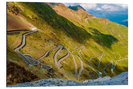 Magnettafel Stelvio Pass - Italienische Gebirgspass-Straßen-Landschaft