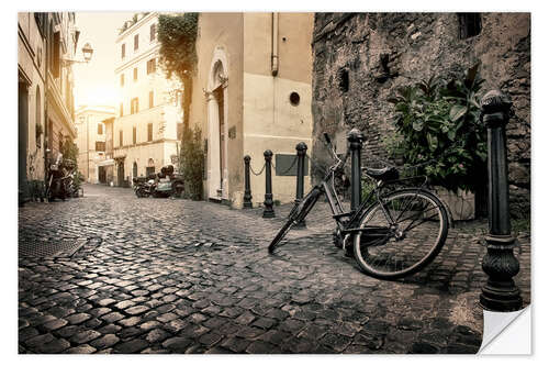 Selvklebende plakat Bike in Trastevere, Rome